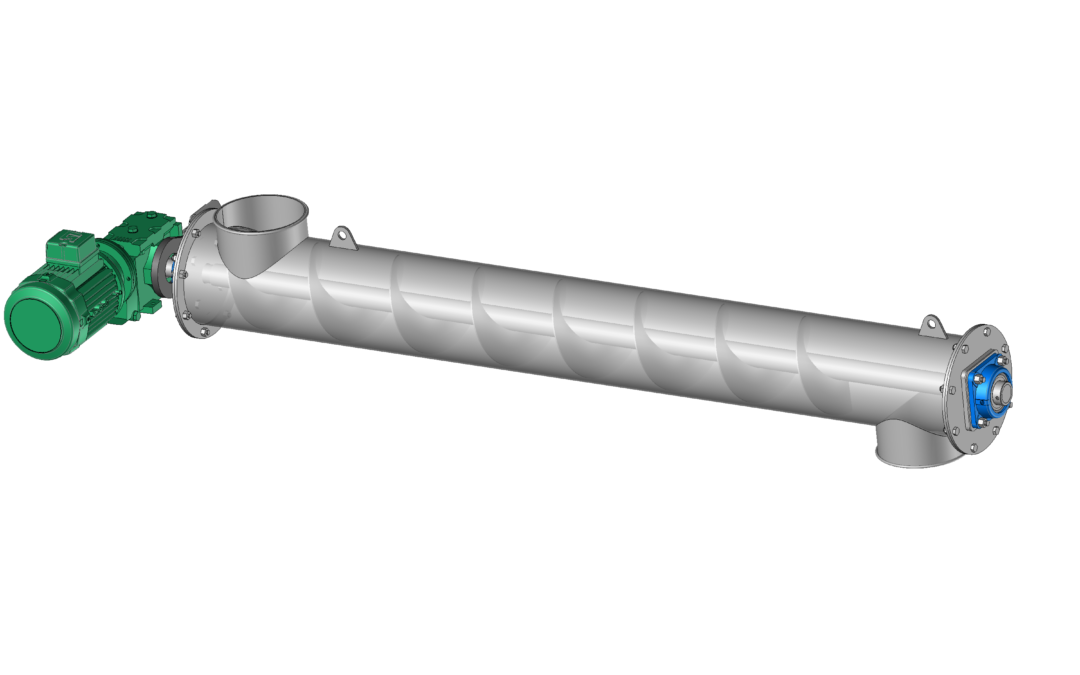Screw feeder in a tube or auger